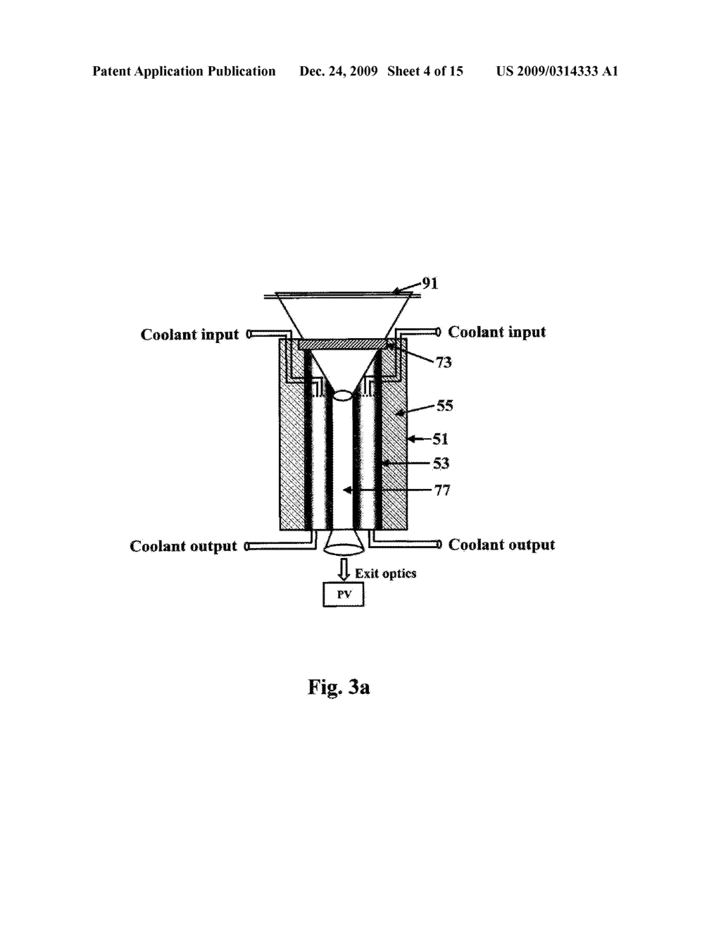 Solar Energy Converter with Improved Photovoltaic Efficiency, Frequency Conversion and Thermal Management Permitting Super Highly Concentrated Collection - diagram, schematic, and image 05