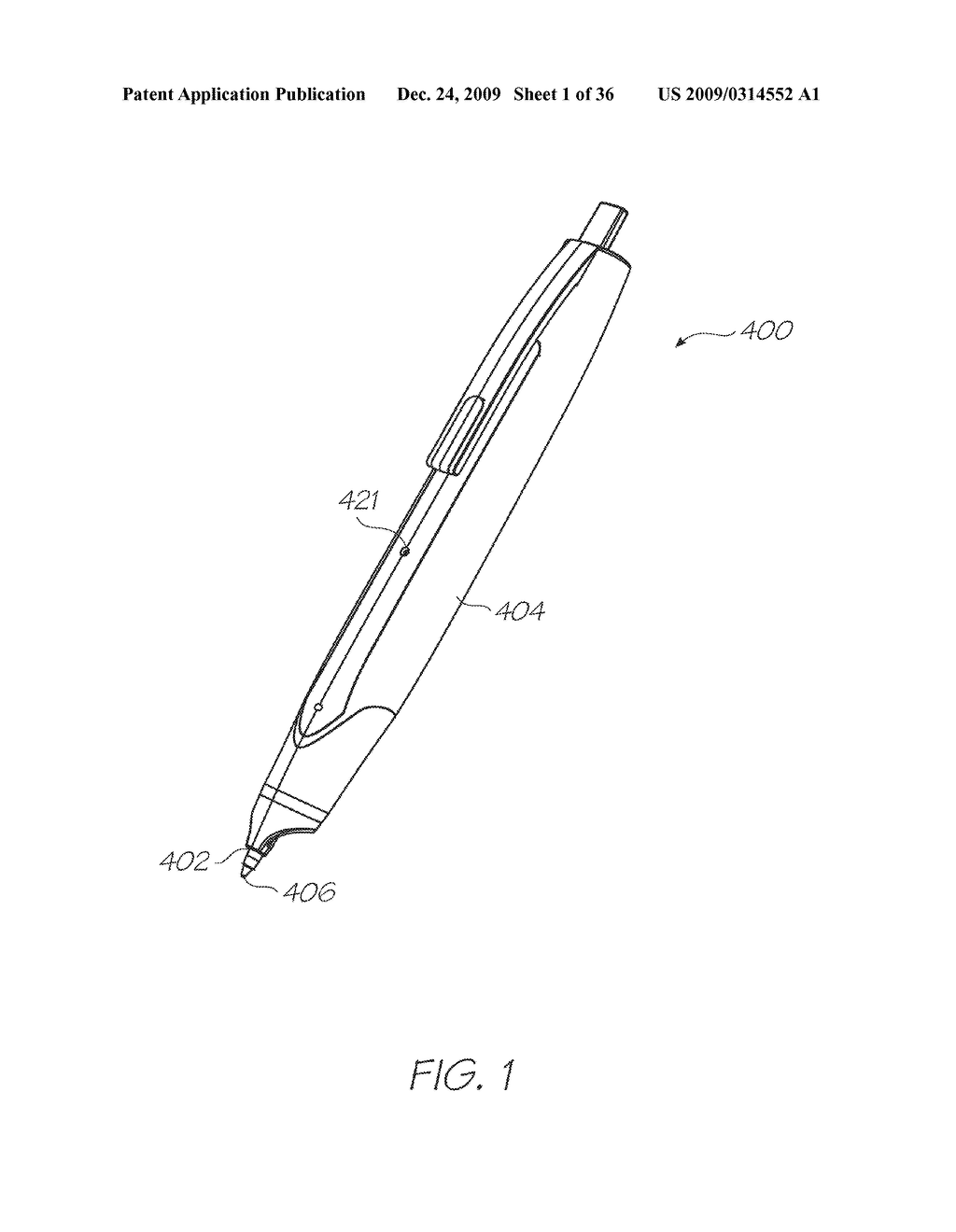 Retractable electronic pen comprising actuator button decoupled from force sensor - diagram, schematic, and image 02