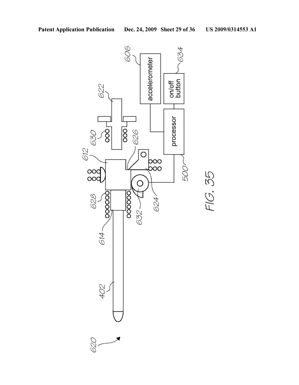 Retractable electronic pen with sensing arrangement - diagram, schematic, and image 30