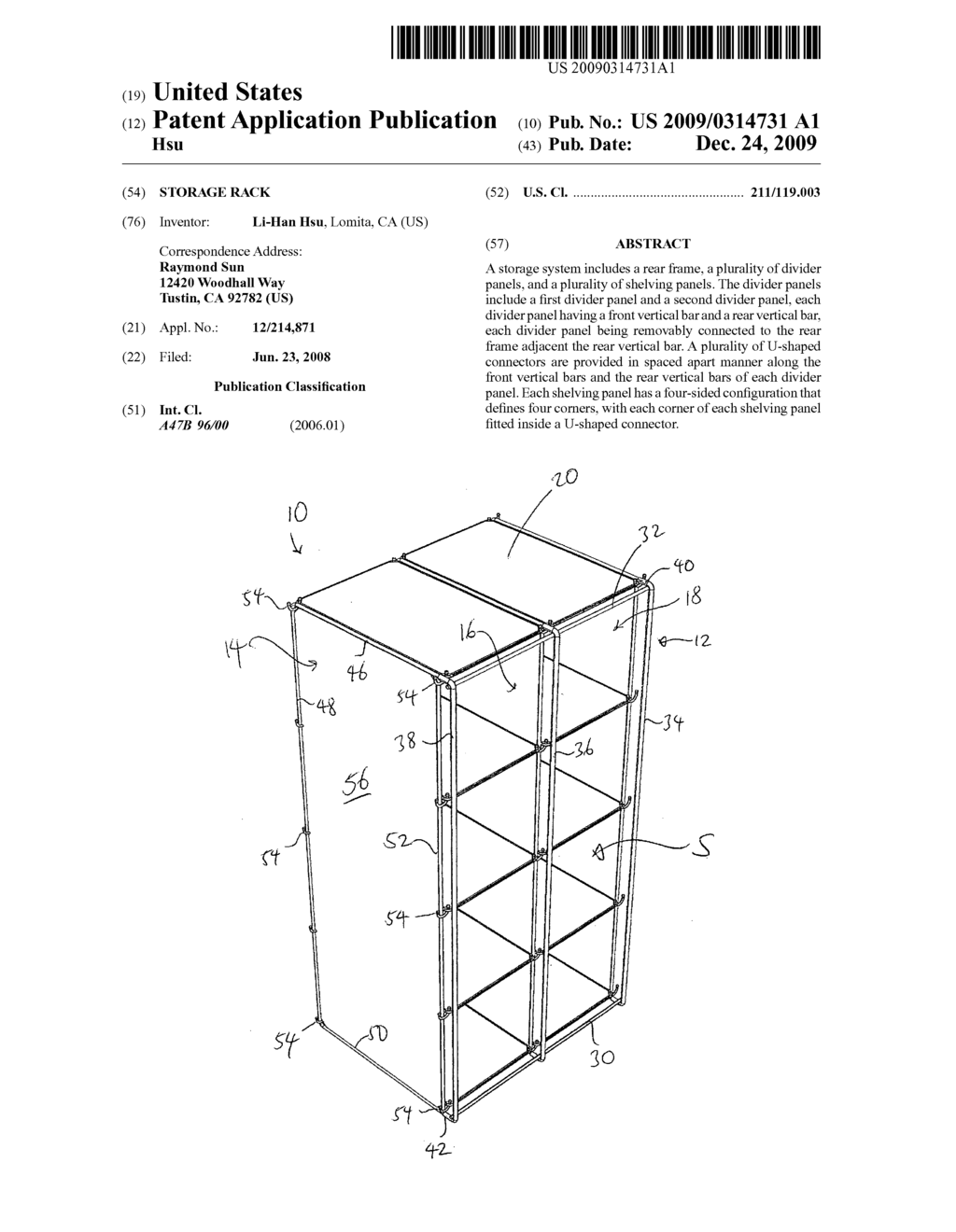 Storage rack - diagram, schematic, and image 01