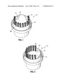 Bottle cap with internal brush diagram and image