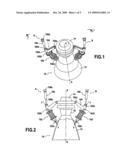 DEVICE FOR DAMPING THE LATERAL FORCES DUE TO JET SEPARATION ACTING ON A ROCKET ENGINE NOZZLE diagram and image