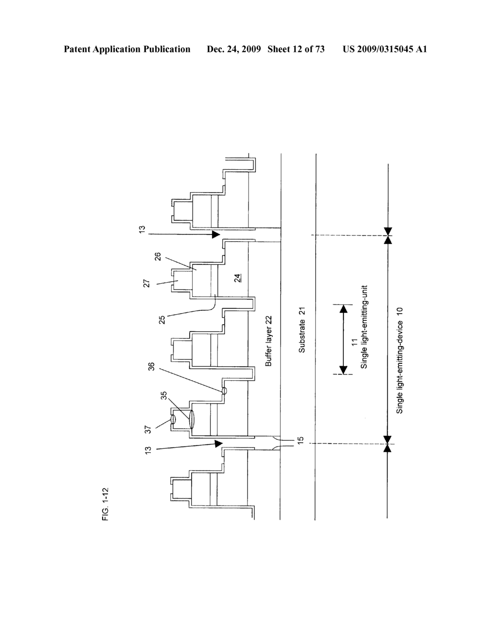 INTEGRATED SEMICONDUCTOR LIGHT EMITTING DEVICE AND METHOD FOR MANUFACTURING SAME - diagram, schematic, and image 13