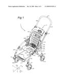 Folding Stroller, Such as a Buggy, Comprising a Fixing Cross Bar System diagram and image