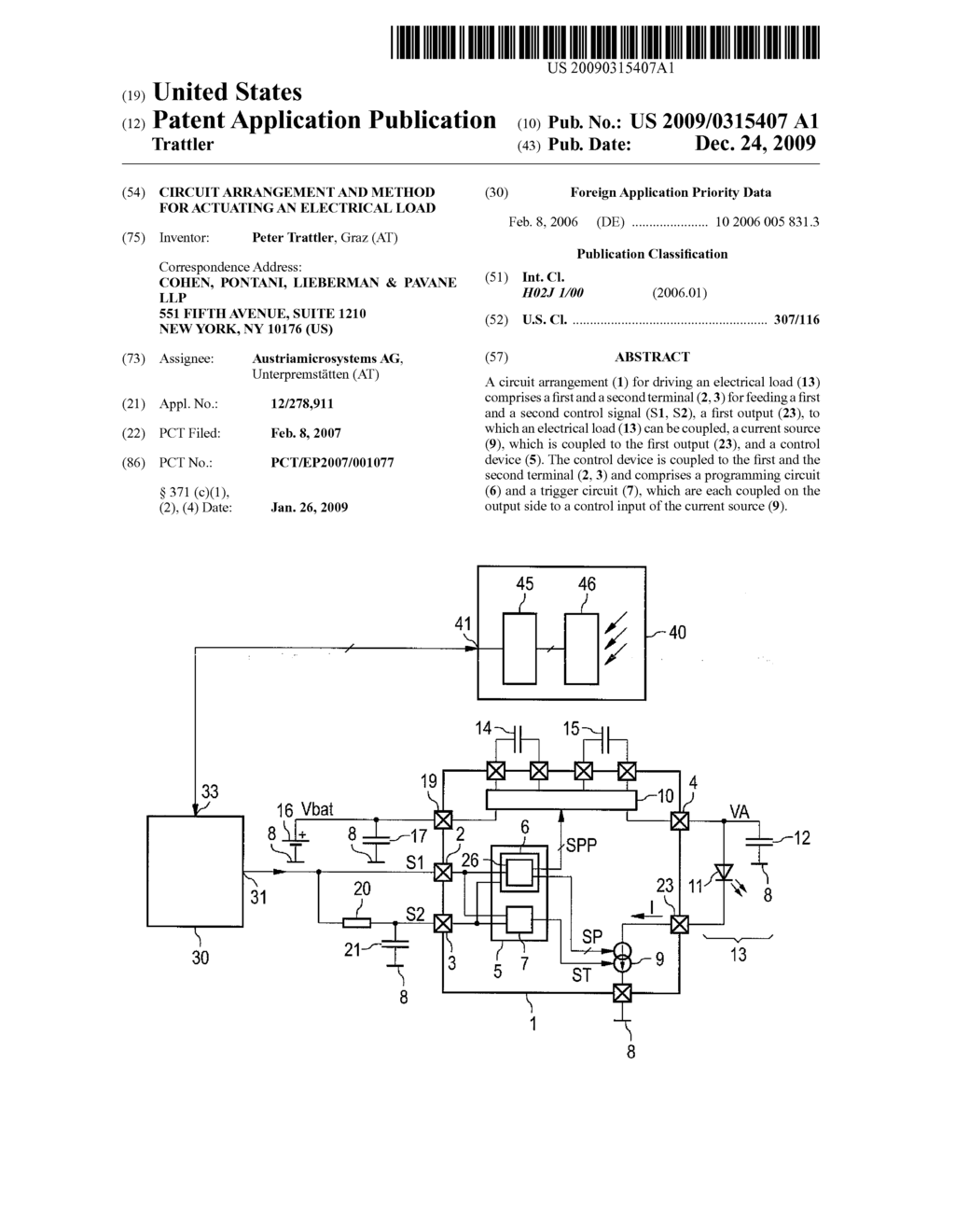 Circuit Arrangement and Method for Actuating an Electrical Load - diagram, schematic, and image 01