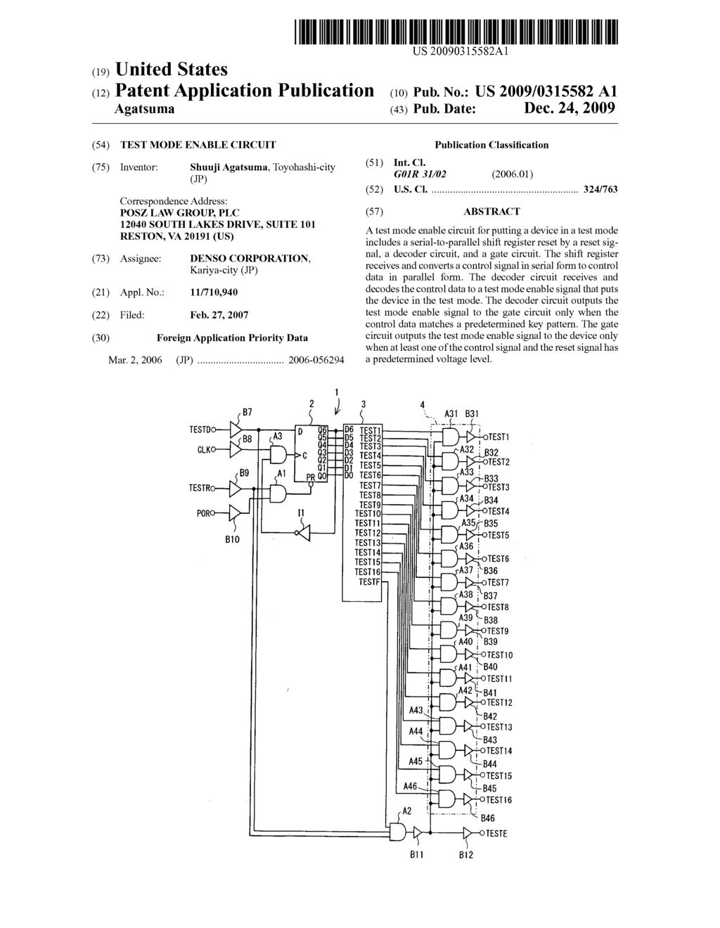 Test mode enable circuit - diagram, schematic, and image 01