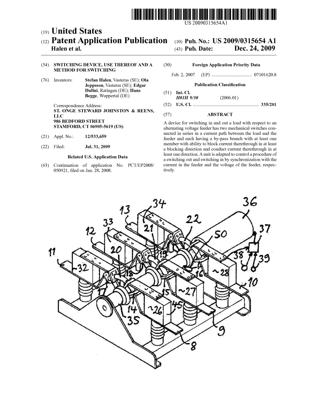 Switching Device, Use Thereof And A Method For Switching - diagram, schematic, and image 01