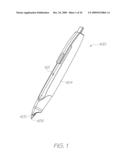 Electronic pen with retractable and replaceable cartridge diagram and image