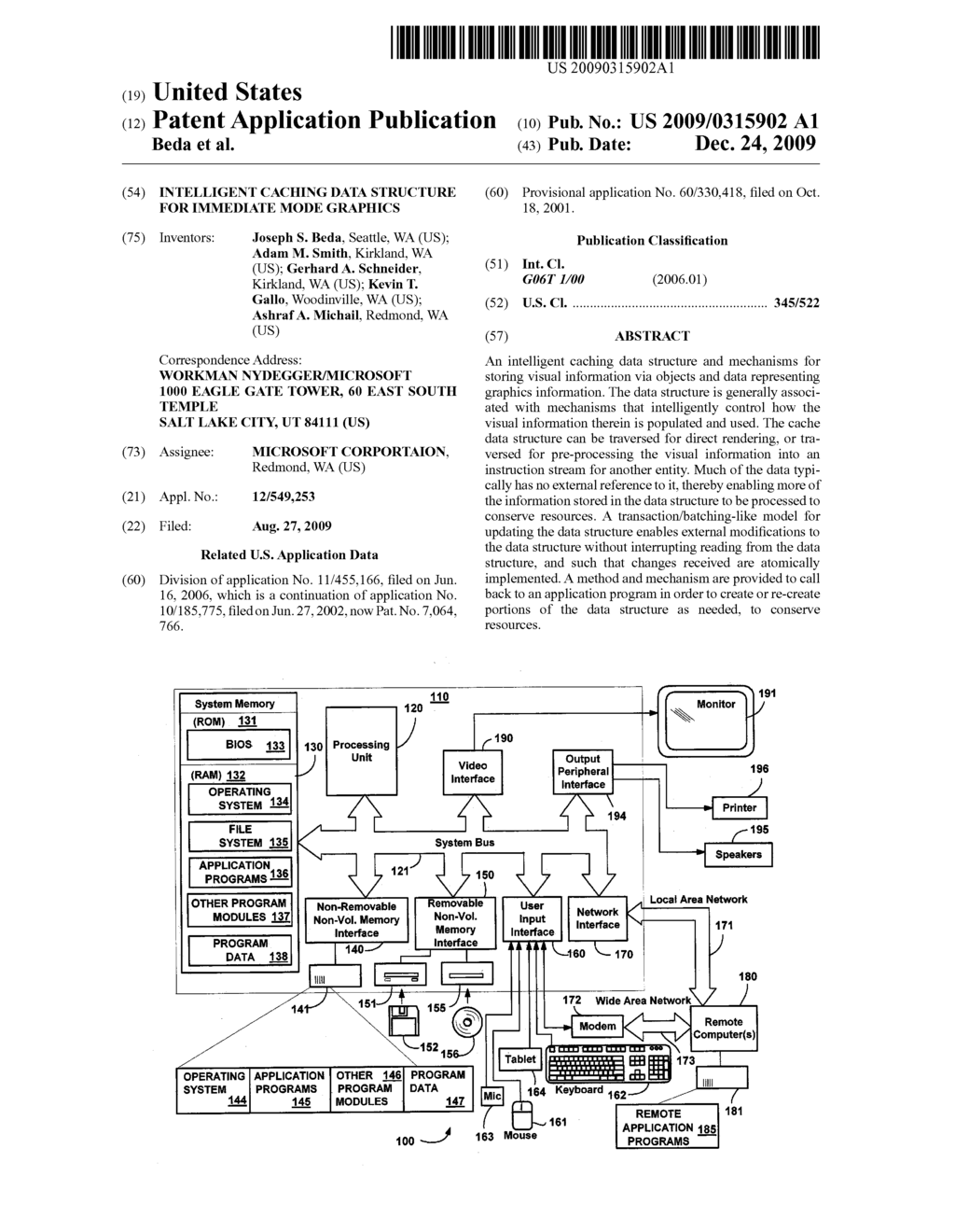 INTELLIGENT CACHING DATA STRUCTURE FOR IMMEDIATE MODE GRAPHICS - diagram, schematic, and image 01