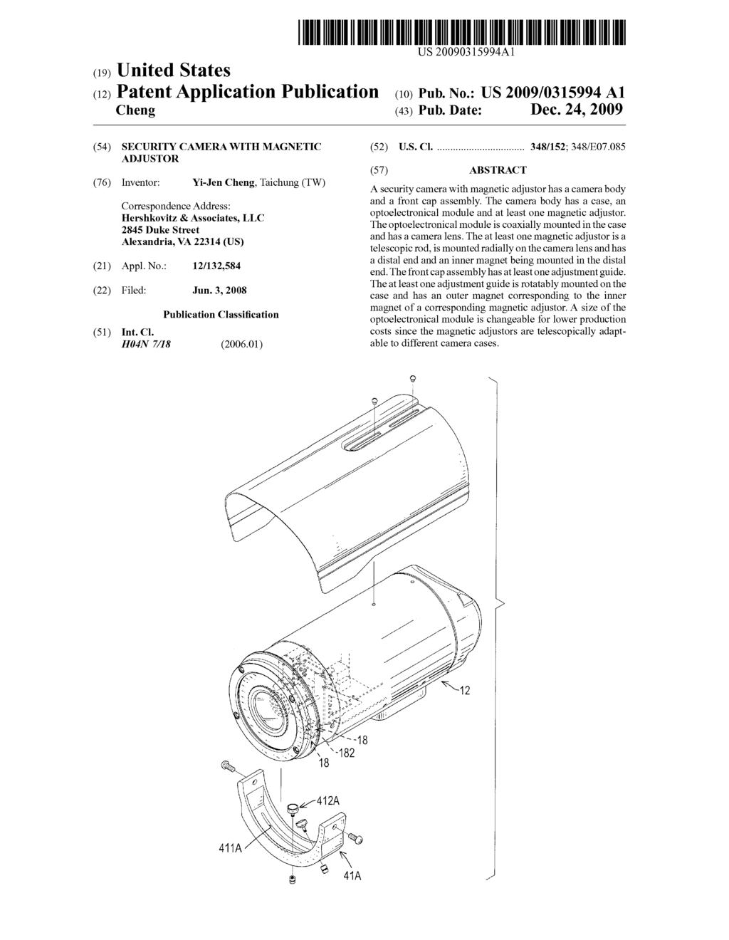 SECURITY CAMERA WITH MAGNETIC ADJUSTOR - diagram, schematic, and image 01