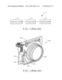 Lens adjusting device of projector diagram and image