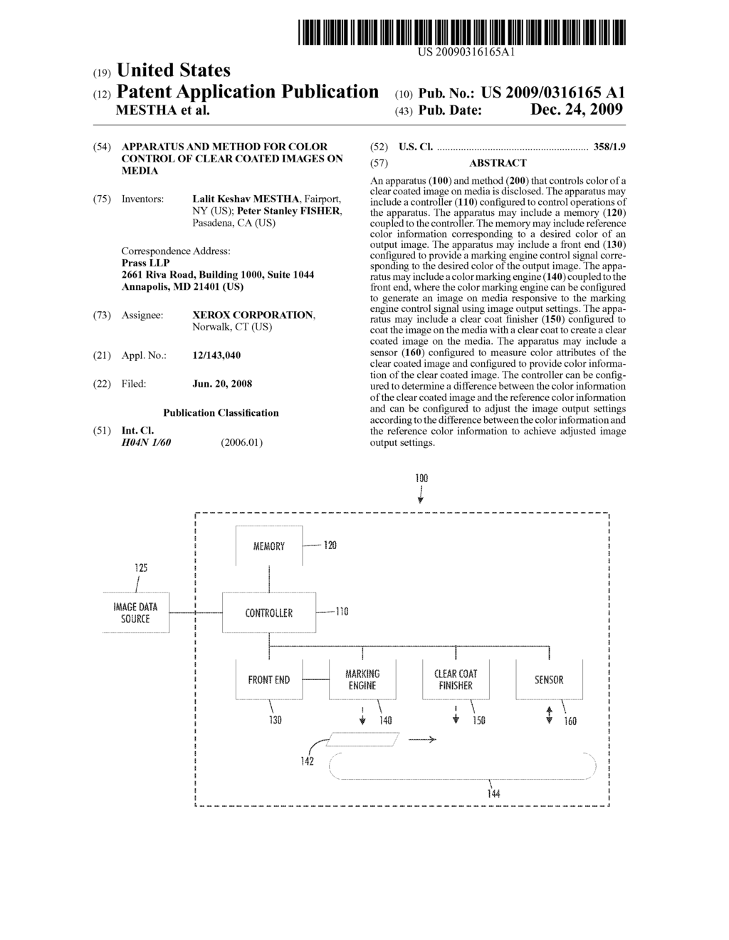 APPARATUS AND METHOD FOR COLOR CONTROL OF CLEAR COATED IMAGES ON MEDIA - diagram, schematic, and image 01