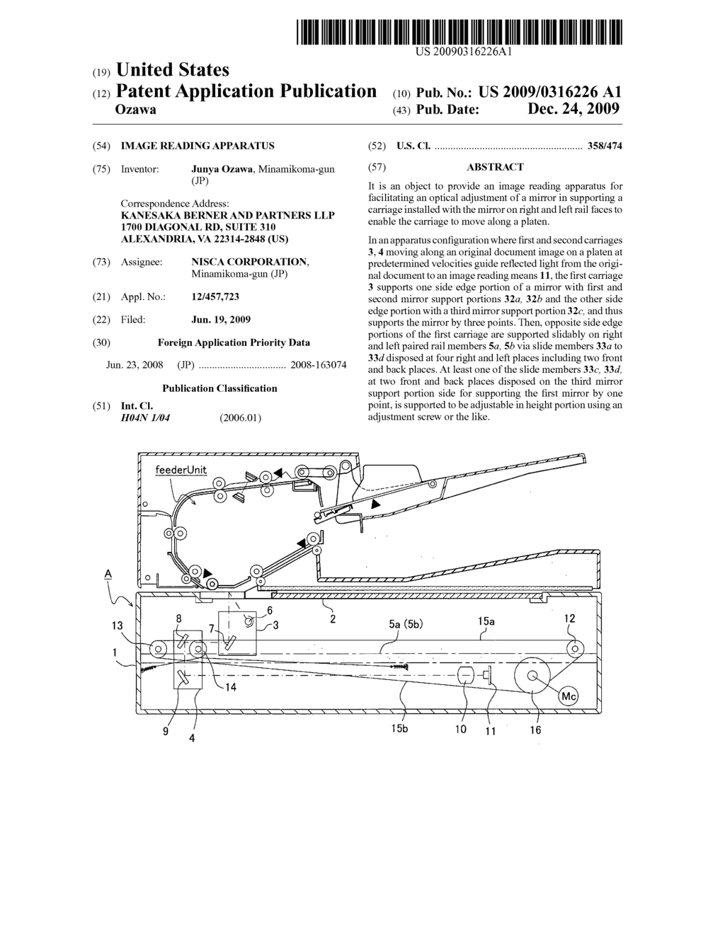 Image reading apparatus - diagram, schematic, and image 01