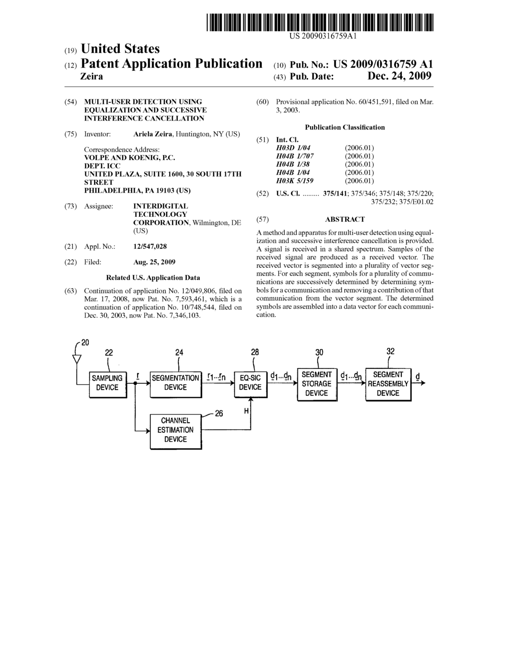 MULTI-USER DETECTION USING EQUALIZATION AND SUCCESSIVE INTERFERENCE CANCELLATION - diagram, schematic, and image 01