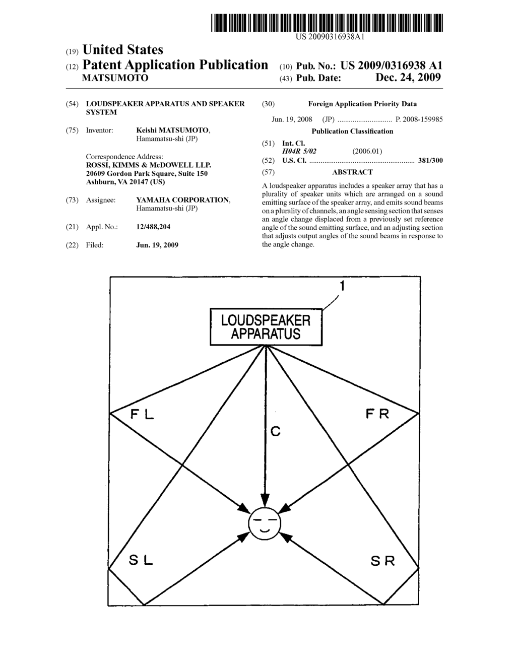 LOUDSPEAKER APPARATUS AND SPEAKER SYSTEM - diagram, schematic, and image 01