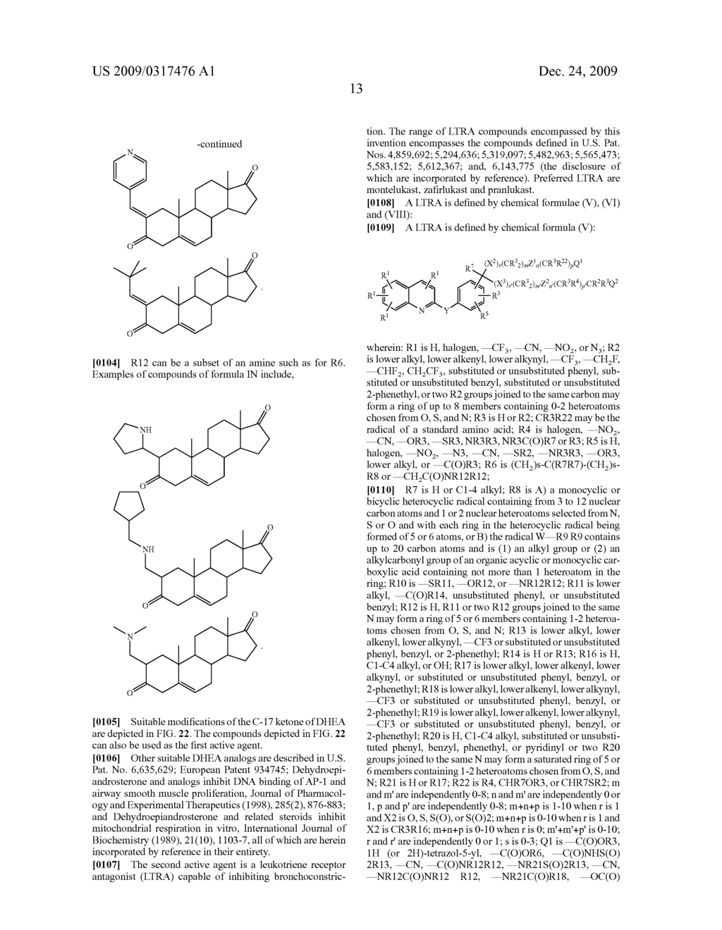 COMBINATION OF DEHYDROEPIANDROSTERONE OR DEHYDROEPIANDROSTERONE-SULFATE WITH A LEUKOTRIENE RECEPTOR ANTAGONIST FOR TREATMENT OF ASTHMA OR CHRONIC OBSTRUCTIVE PULMONARY DISEASE - diagram, schematic, and image 34