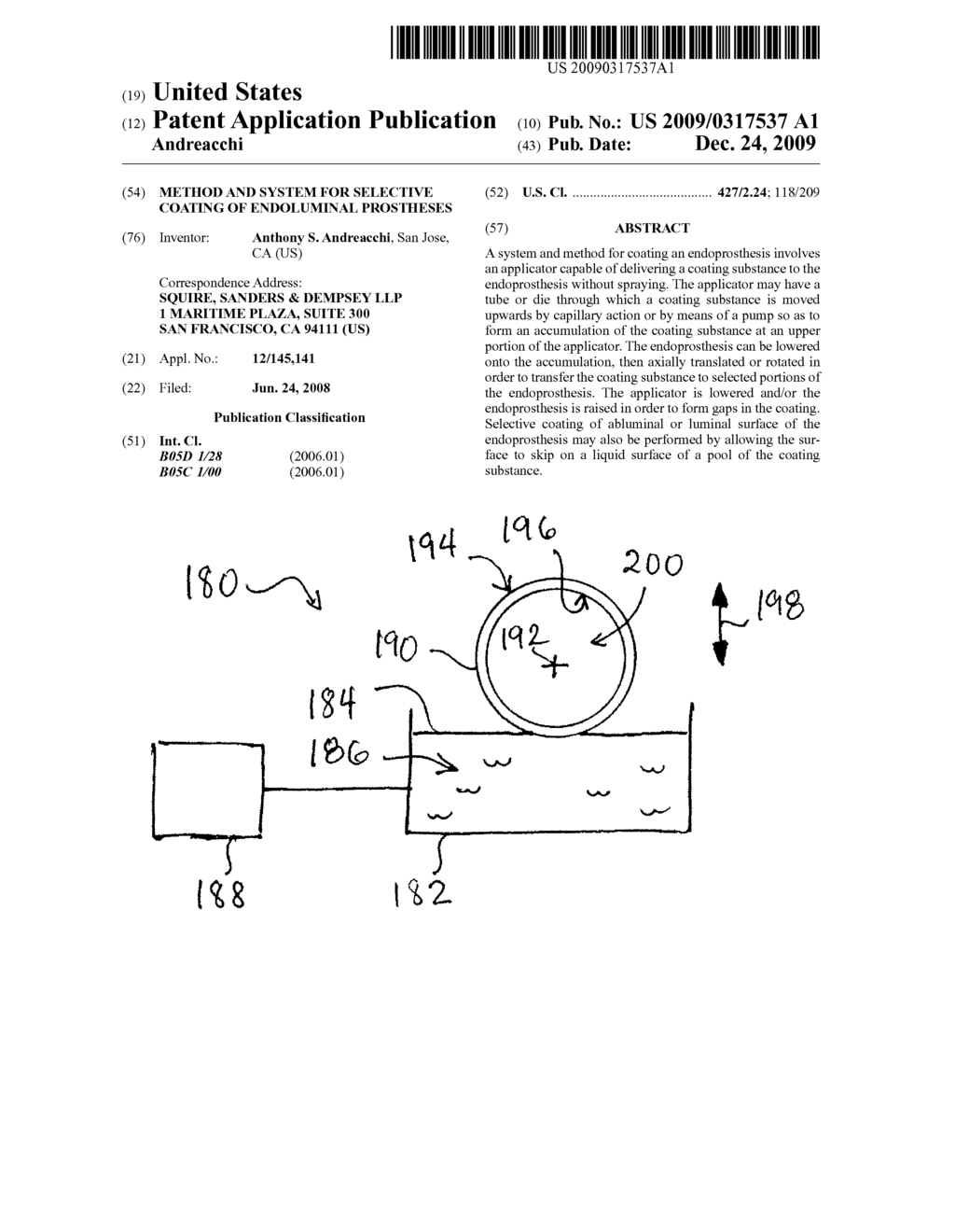 Method and System for Selective Coating of Endoluminal Prostheses - diagram, schematic, and image 01