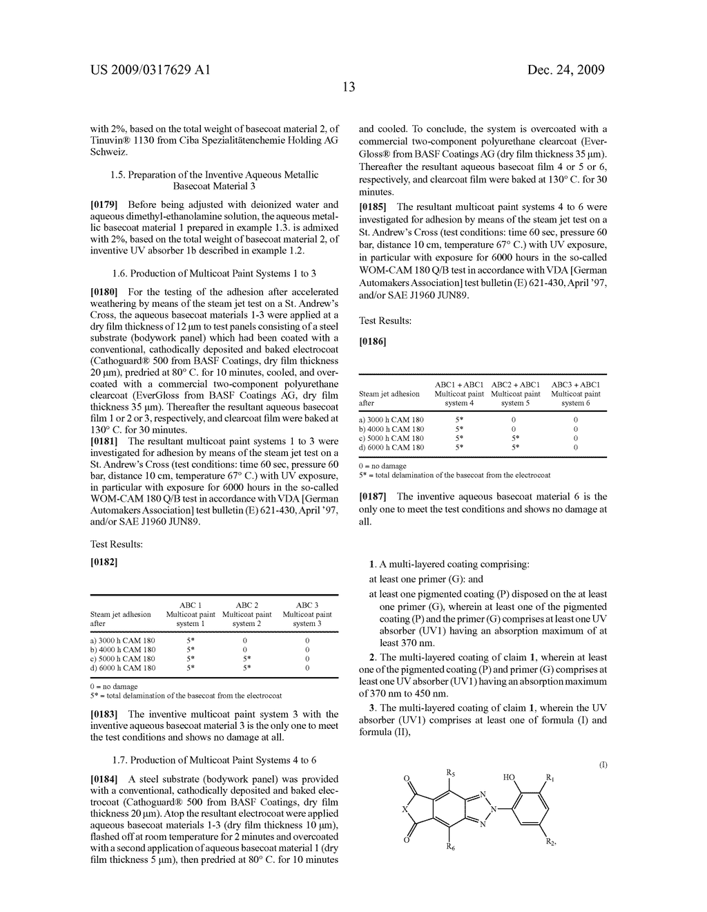 MULTICOAT PAINT SYSTEMS, PROCESS FOR PRODUCING THEM, AND THEIR USE IN AUTOMAKING - diagram, schematic, and image 14