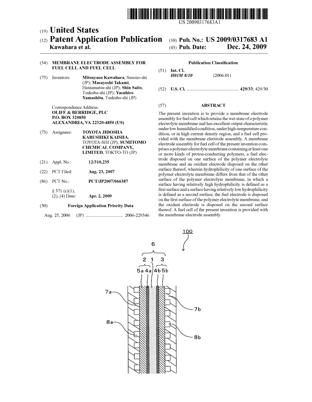 MEMBRANE ELECTRODE ASSEMBLY FOR FUEL CELL AND FUEL CELL - diagram, schematic, and image 01