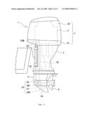 COWLING STRUCTURE FOR OUTBOARD MOTOR diagram and image