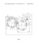 Folding device with a folding blade cylinder and a folding jaw cylinder diagram and image