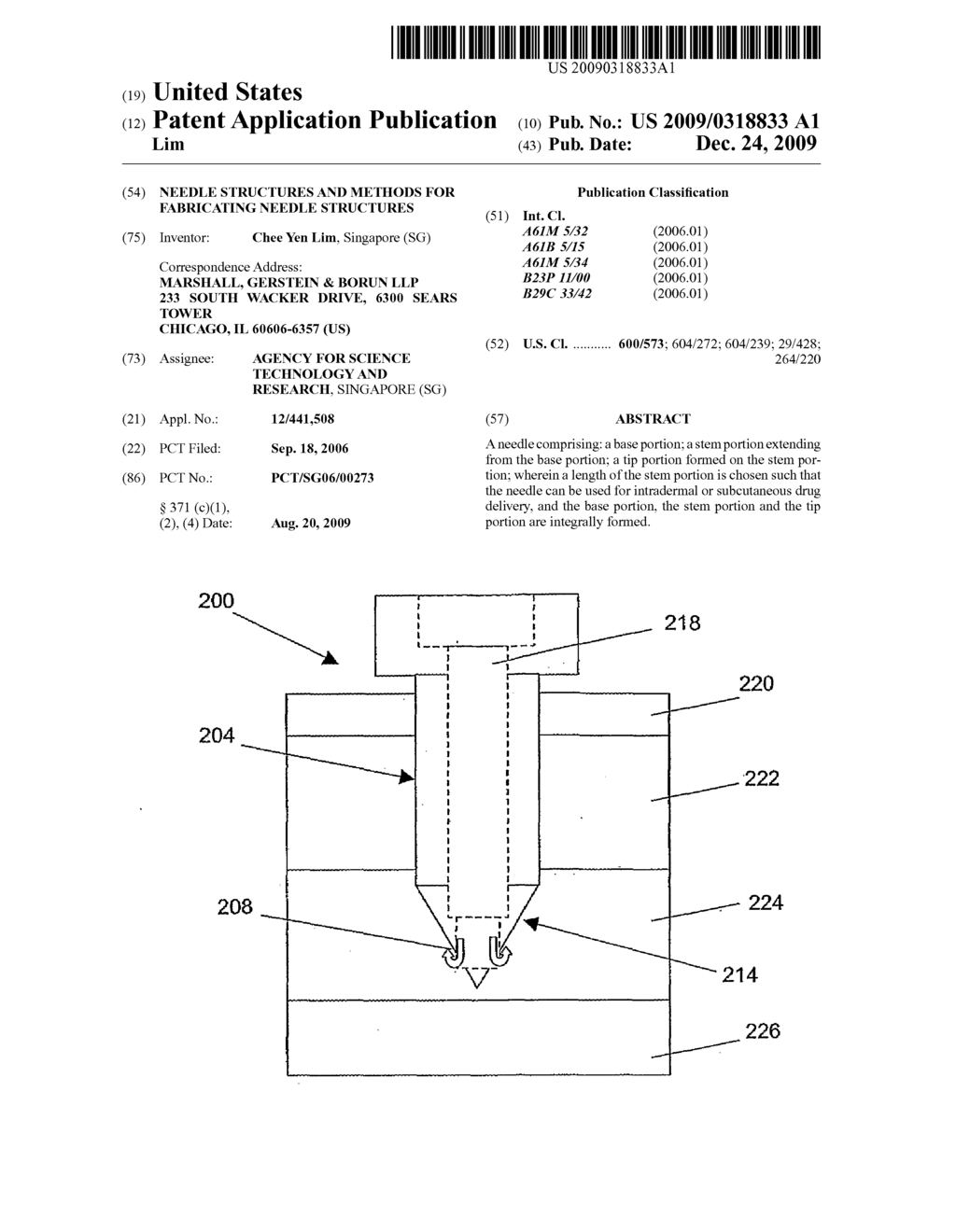 Needle Structures and Methods for Fabricating Needle Structures - diagram, schematic, and image 01