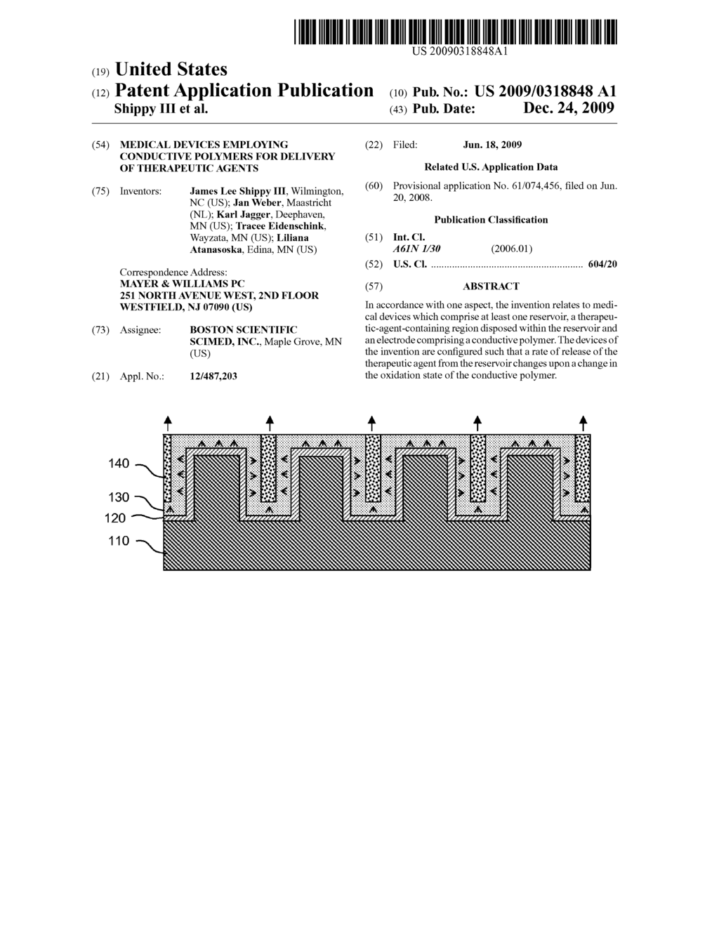 MEDICAL DEVICES EMPLOYING CONDUCTIVE POLYMERS FOR DELIVERY OF THERAPEUTIC AGENTS - diagram, schematic, and image 01