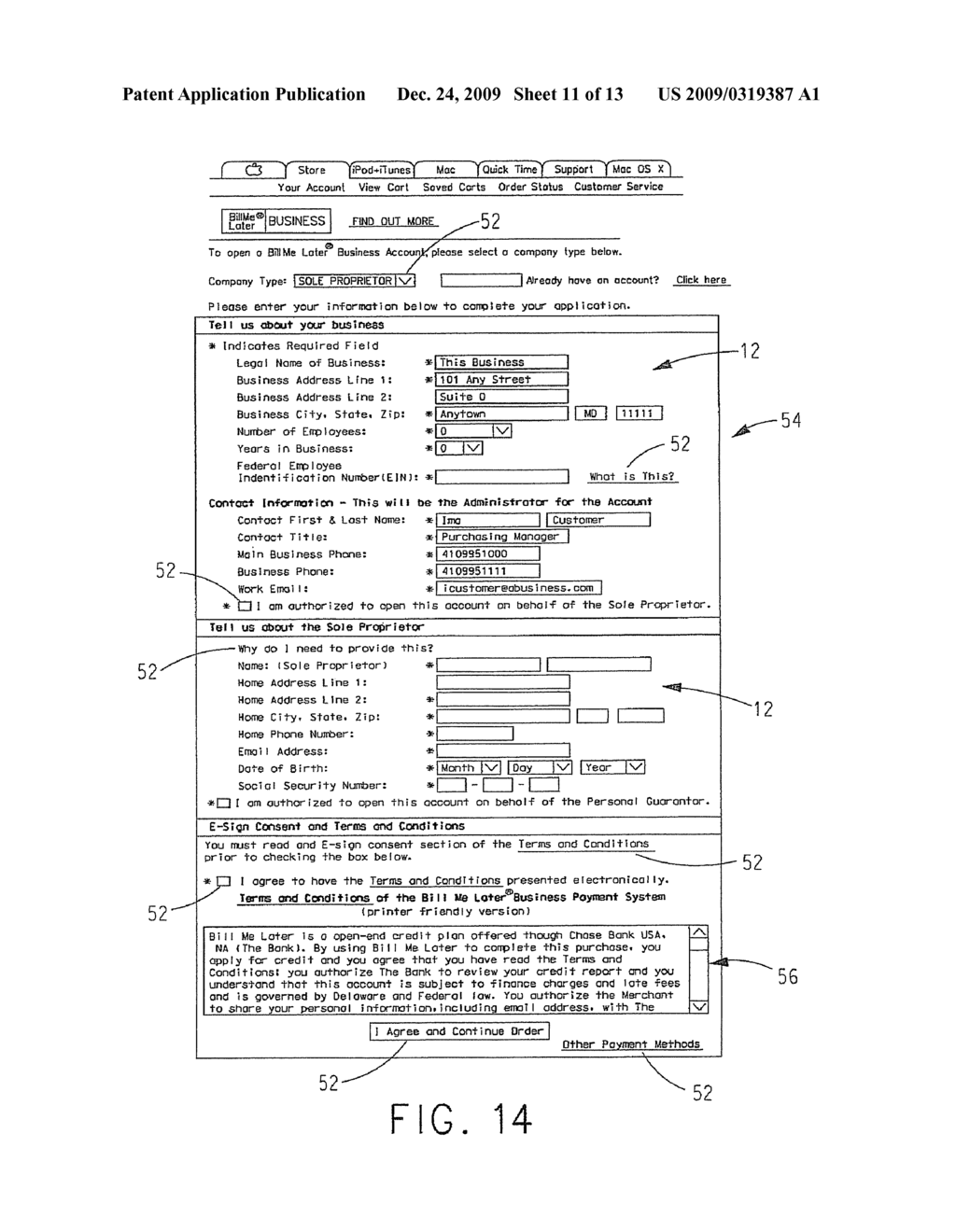 Method and System for Engaging in a Transaction Between a Business Entity and a Merchant - diagram, schematic, and image 12