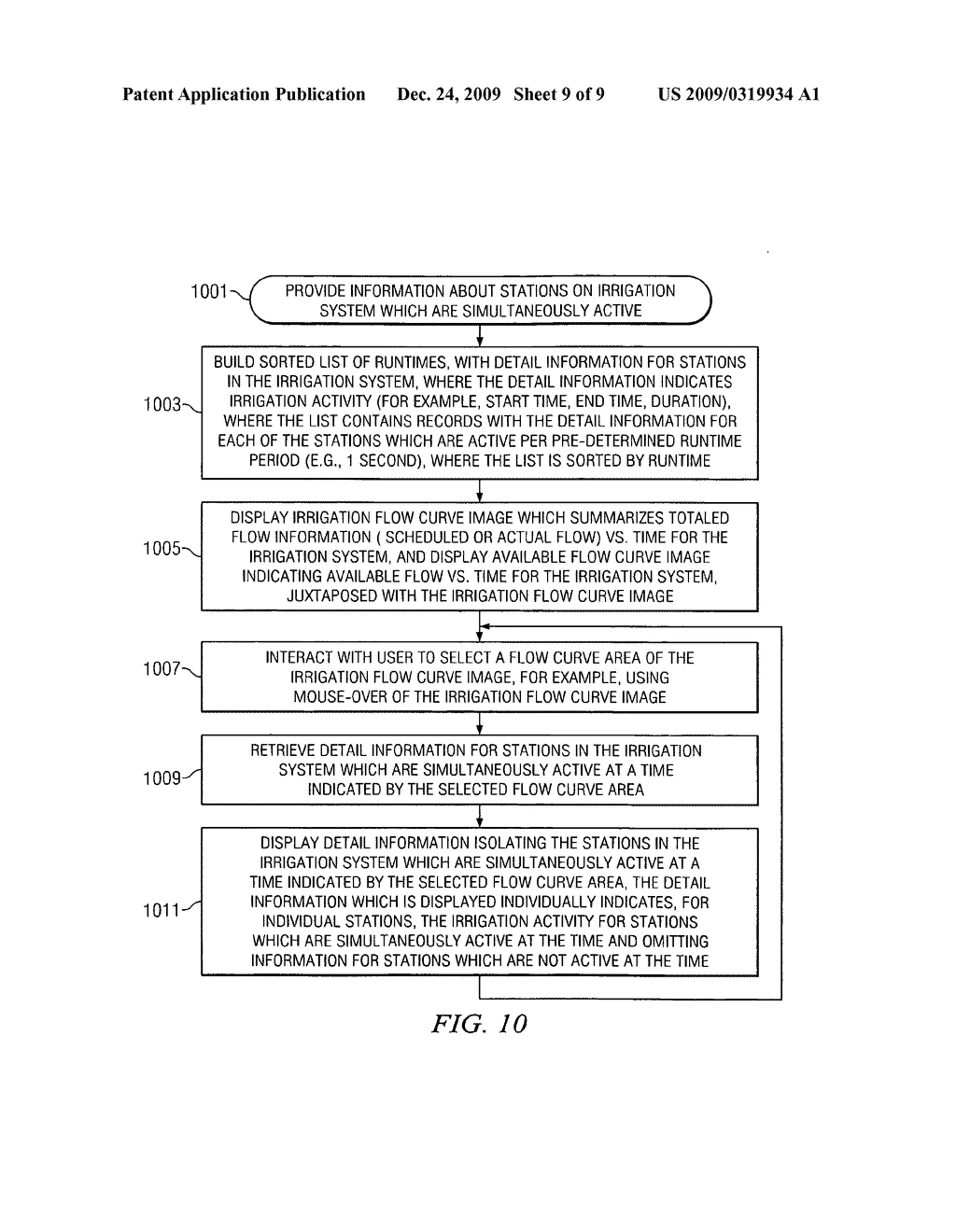 Method and system for providing isolated detail information about stations which are simultaneously active in an irrigation system - diagram, schematic, and image 10