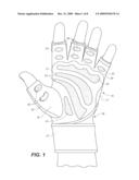 Weightlifting glove with integrated hand and wrist support diagram and image