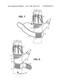 Weightlifting glove with integrated hand and wrist support diagram and image