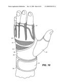 Weightlifting glove with integrated hand and wrist support diagram and image