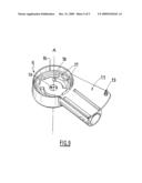 HINGING DEVICE FOR TWO TUBES CONSTITUTING A SEAT AND FOR PROTECTING THE HINGING ZONE THEROF diagram and image