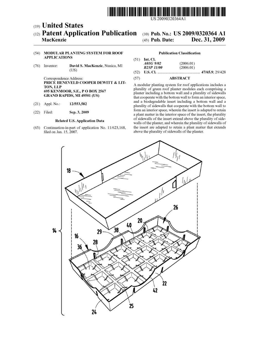 MODULAR PLANTING SYSTEM FOR ROOF APPLICATIONS - diagram, schematic, and image 01