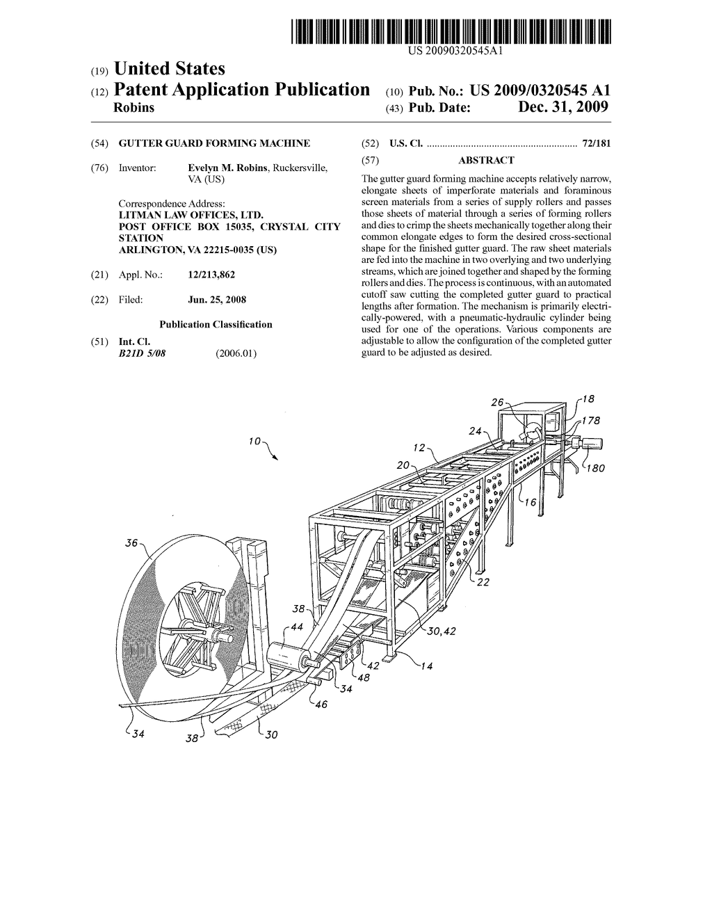 Gutter guard forming machine - diagram, schematic, and image 01