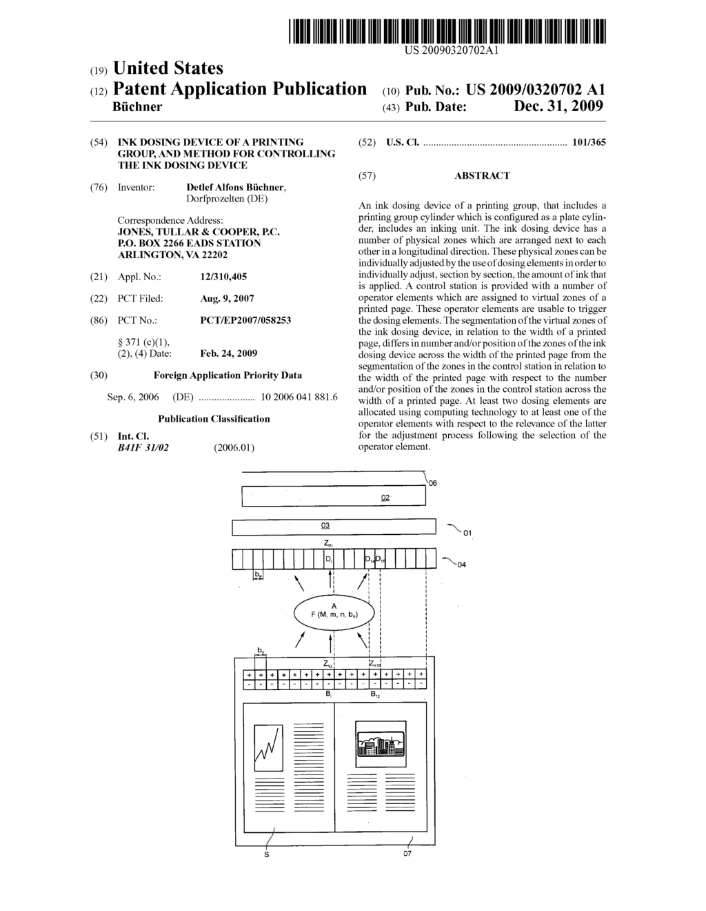 INK DOSING DEVICE OF A PRINTING GROUP, AND METHOD FOR CONTROLLING THE INK DOSING DEVICE - diagram, schematic, and image 01