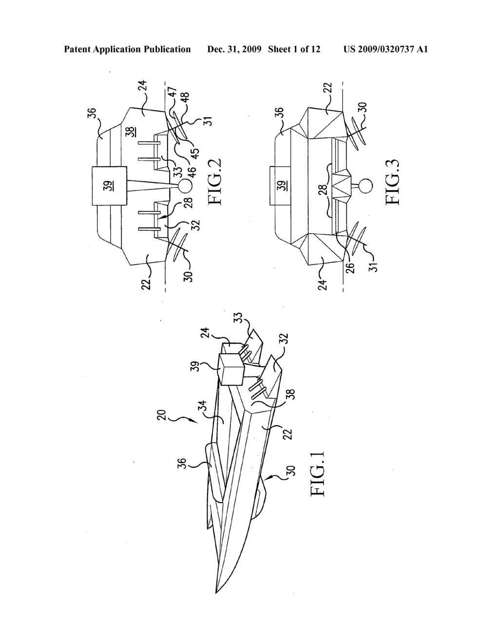 Powered boat hull - diagram, schematic, and image 02