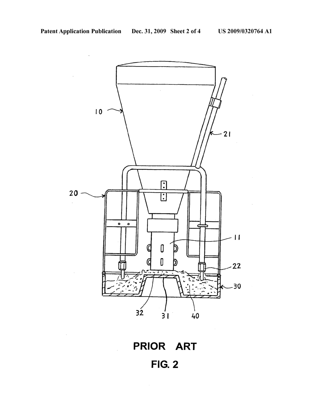 Pig feeder with arrangement for preventing feed material from becoming clogged - diagram, schematic, and image 03