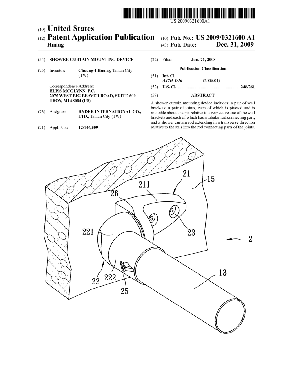 SHOWER CURTAIN MOUNTING DEVICE - diagram, schematic, and image 01