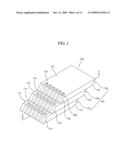 STACKED SEMICONDUCTOR PACKAGE ELECTRICALLY CONNECTING SEMICONDUCTOR CHIPS USING OUTER SURFACES THEREOF AND METHOD FOR MANUFACTURING THE SAME diagram and image