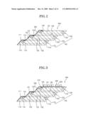 STACKED SEMICONDUCTOR PACKAGE ELECTRICALLY CONNECTING SEMICONDUCTOR CHIPS USING OUTER SURFACES THEREOF AND METHOD FOR MANUFACTURING THE SAME diagram and image