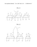 STACKED SEMICONDUCTOR PACKAGE ELECTRICALLY CONNECTING SEMICONDUCTOR CHIPS USING OUTER SURFACES THEREOF AND METHOD FOR MANUFACTURING THE SAME diagram and image