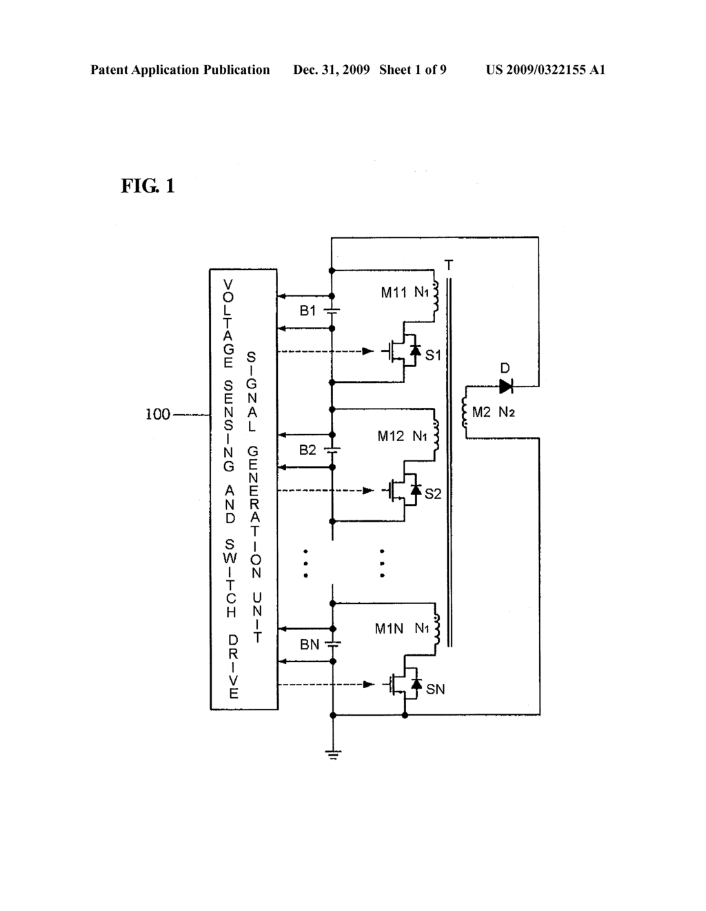 CHARGE OF EQUALIZATION APPARATUS WITH PARALLEL CONNECTION OF SECONDARY WINDINGS OF MULTIPLE TRANSFORMERS - diagram, schematic, and image 02