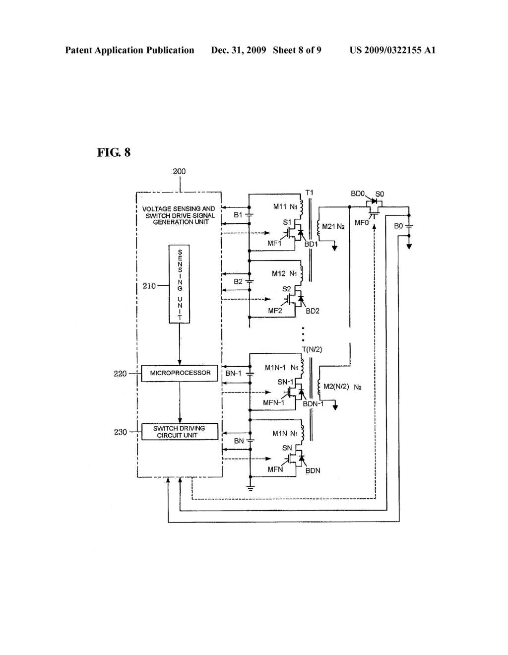 CHARGE OF EQUALIZATION APPARATUS WITH PARALLEL CONNECTION OF SECONDARY WINDINGS OF MULTIPLE TRANSFORMERS - diagram, schematic, and image 09