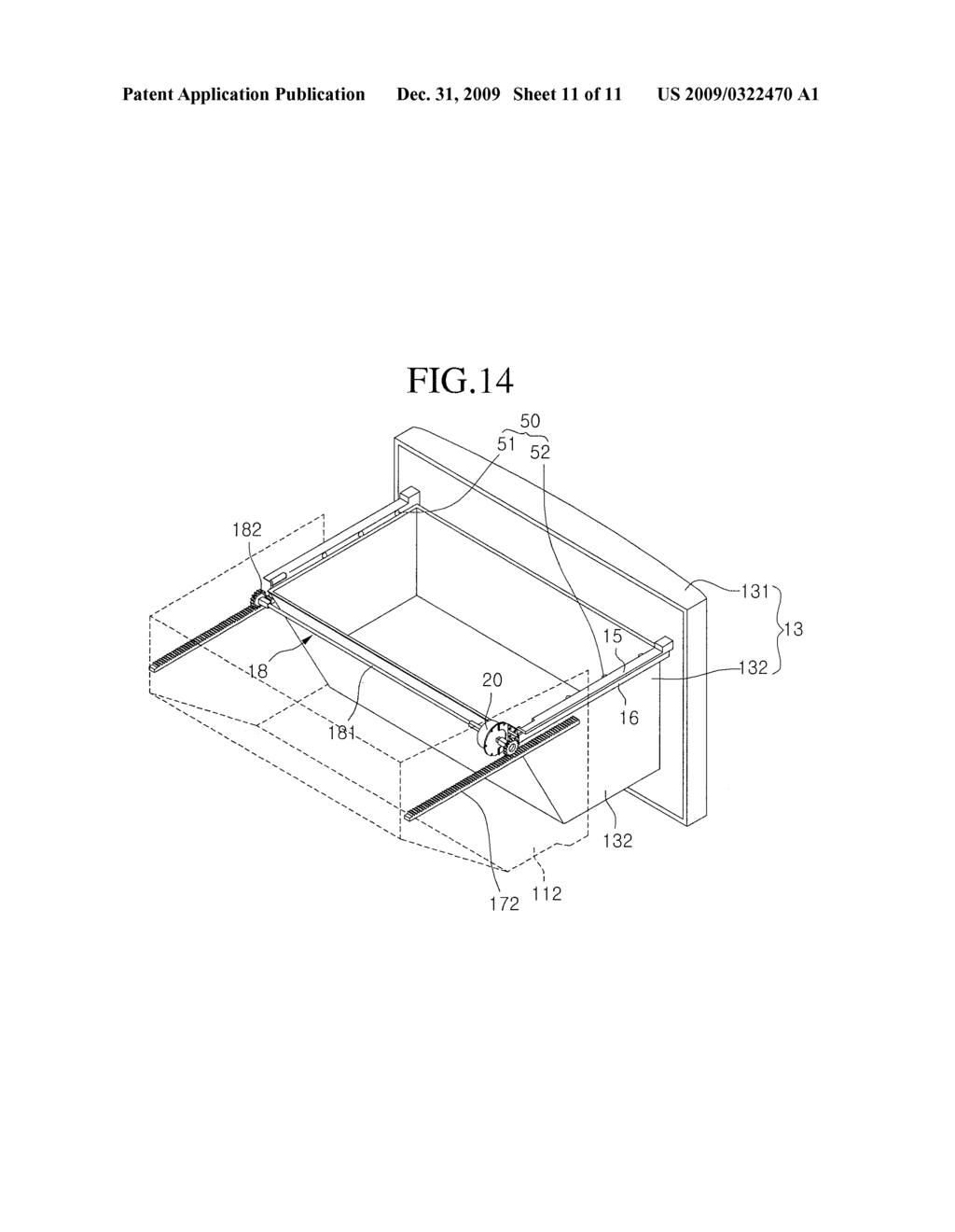 SYSTEM AND METHOD FOR DRIVING A DRAWER OF A REFRIGERATOR AND REFRIGERATOR EMPLOYING SAME - diagram, schematic, and image 12