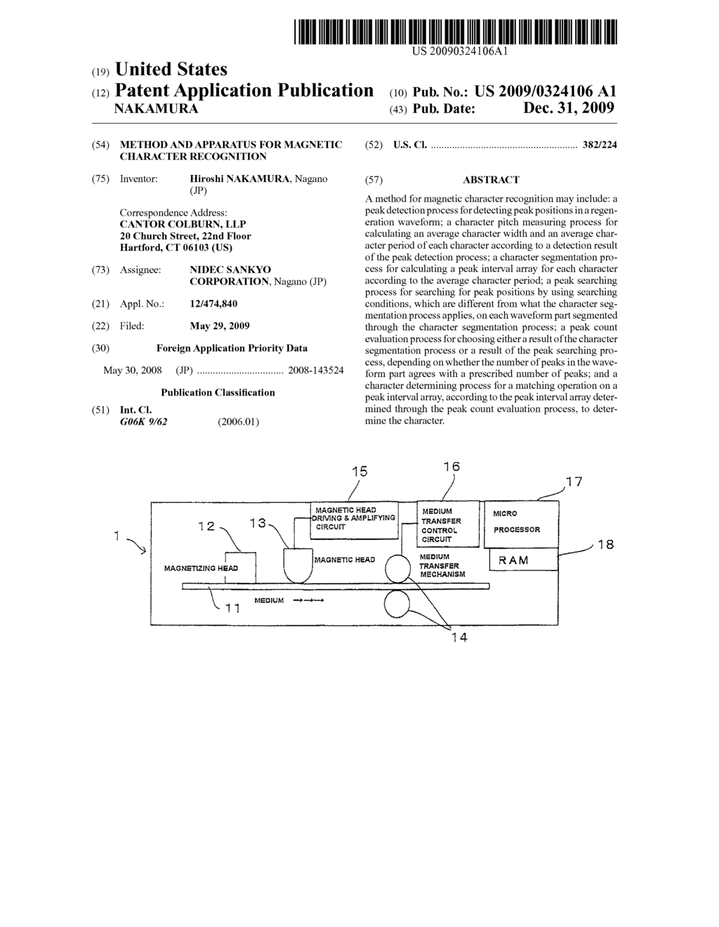 METHOD AND APPARATUS FOR MAGNETIC CHARACTER RECOGNITION - diagram, schematic, and image 01