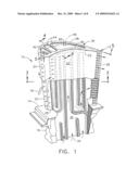 Cascade tip baffle airfoil diagram and image