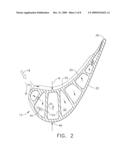 Cascade tip baffle airfoil diagram and image