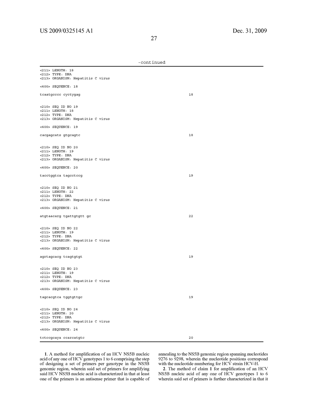 METHODOLOGY FOR ANALYSIS OF SEQUENCE VARIATIONS WITHIN THE HCV NS5B GENOMIC REGION - diagram, schematic, and image 28