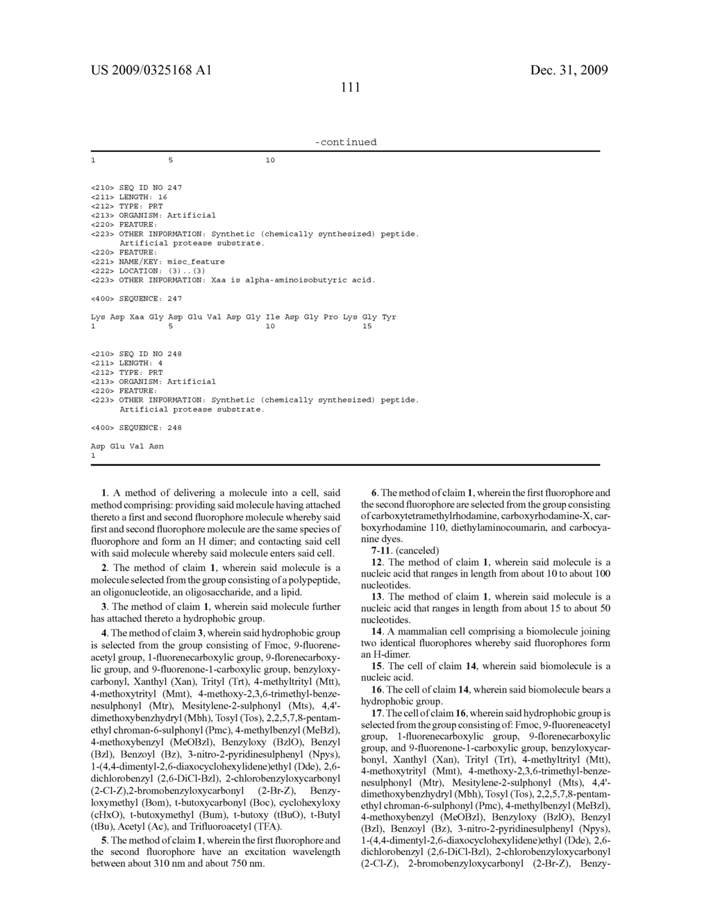 HOMO-DOUBLY LABELED COMPOSITIONS FOR THE DETECTION OF ENZYME ACTIVITY IN BIOLOGICAL SAMPLES - diagram, schematic, and image 122